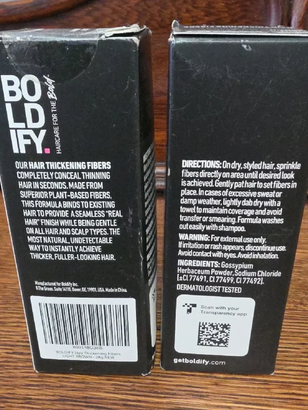 BOLDIFY. 2 Light Brown Hair Thickening Fibers - Enhance Hair Volume- NEW!